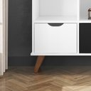 Ver imagem 4 de Nicho Organizador Multifuncional 3 Nichos 6 Gavetas Pés Retrô Cube Q01 Branco/Preto - Mpozenato