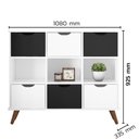 Ver imagem 3 de Nicho Organizador Multifuncional 3 Nichos 6 Gavetas Pés Retrô Cube Q01 Branco/Preto - Mpozenato
