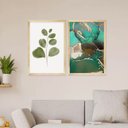 Ver imagem 3 de Kit 2 Quadros Decorativos Sala Estar Moldura Pinus Plantas Folhas Abstrato