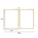 Ver imagem 4 de Kit 2 Quadros Decorativos Sala Estar Moldura Pinus Plantas Folhas Abstrato