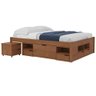 Cama Charme Casal Cor Amêndoa com 4 Gavetas e 12 Nichos 199 Cm - 73810 - 1