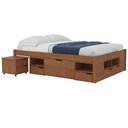 Ver imagem 1 de Cama Charme Casal Cor Amêndoa com 4 Gavetas e 12 Nichos 199 Cm - 73810
