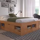 Ver imagem 3 de Cama Charme Casal Cor Amêndoa com 4 Gavetas e 12 Nichos 199 Cm - 73810