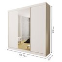Ver imagem 3 de Guarda-roupa Casal 3 Portas de Correr e 3 Espelhos Evidence - Branco