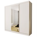 Ver imagem 2 de Guarda-roupa Casal 3 Portas de Correr e 3 Espelhos Evidence - Branco