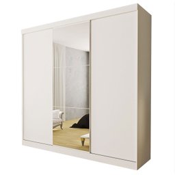 Guarda-roupa Casal 3 Portas de Correr e 3 Espelhos Evidence - Branco - 2