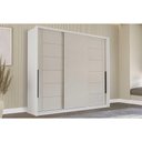Ver imagem 1 de Guarda Roupa 3 Portas de Correr e 4 Gavetas Lisboa Branco/creme - Politorno