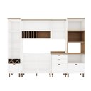 Ver imagem 4 de Cozinha Completa Modulada 6 Peças 1 Cristaleira 2 Armários Aéreos 1 Paneleiro 2 Balcões Iluminata Branco/Ébano