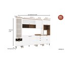 Ver imagem 3 de Cozinha Completa Modulada 6 Peças 1 Cristaleira 2 Armários Aéreos 1 Paneleiro 2 Balcões Iluminata Branco/Ébano