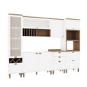 Ver imagem 2 de Cozinha Completa Modulada 6 Peças 1 Cristaleira 2 Armários Aéreos 1 Paneleiro 2 Balcões Iluminata Branco/Ébano