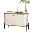 Ver imagem 1 de Mesa de Cabeceira Quarto Tucupí com 1 Porta e Pés de Metal Off White/nature/preto