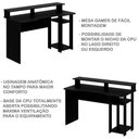 Ver imagem 2 de Mesa para Computador Gamer Espaço para 2 Monitores e Cpu Preto/azul