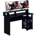 Ver imagem 4 de Mesa para Computador Gamer Espaço para 2 Monitores e Cpu Preto/azul