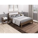 Ver imagem 1 de Cama De Casal Para Colchão 138 X 188 Cm Cr35009 Nogal/Branca