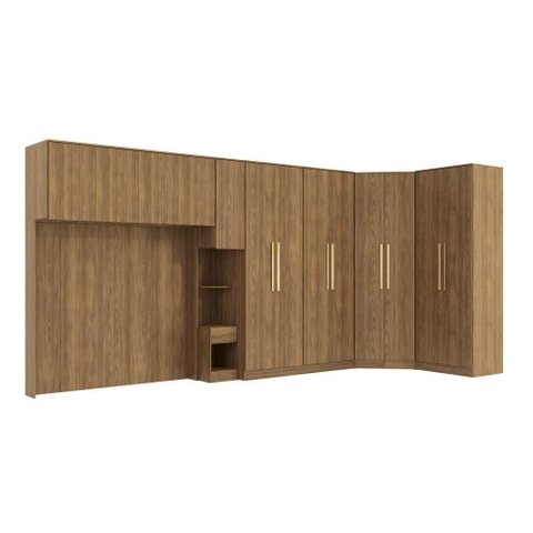 Quarto Modular Kappesberg Adapt Nogueira 6 Peças 474cm X 185cm
