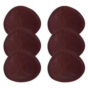 Kit Prato Raso Runas Marsala Cerâmica - 6 Peças