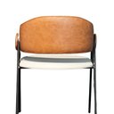 Ver imagem 2 de Kit 2 Cadeiras Yara Estofada Luxo Sala de Jantar Design Moderno:Bege/Marrom