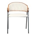 Ver imagem 3 de Kit 2 Cadeiras Yara Estofada Luxo Sala de Jantar Design Moderno:Bege/Marrom