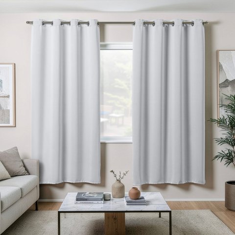 Cortina Basic Blackout 2,20 x 1,30 m para Varão Simples 1: Branco