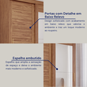 Ver imagem 5 de Guarda Roupa Lia 2 Portas Correr com Espelhos Pés MDF
