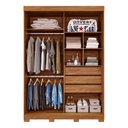 Ver imagem 3 de Guarda Roupa Lia 2 Portas Correr com Espelhos Pés MDF