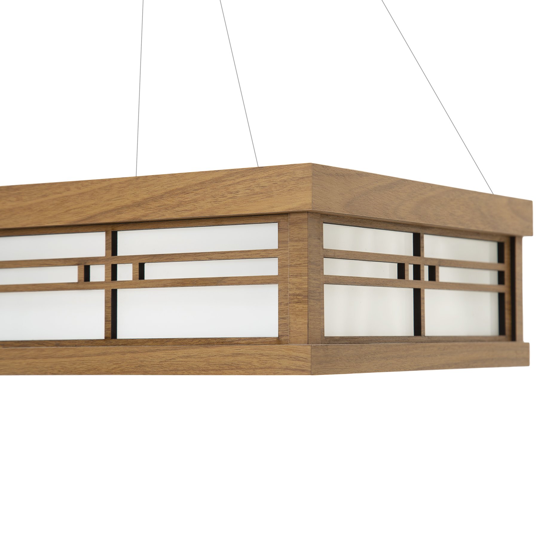 Luminária Decorativa Madeira Pendente Quadrado Itapuã 60cm - 4