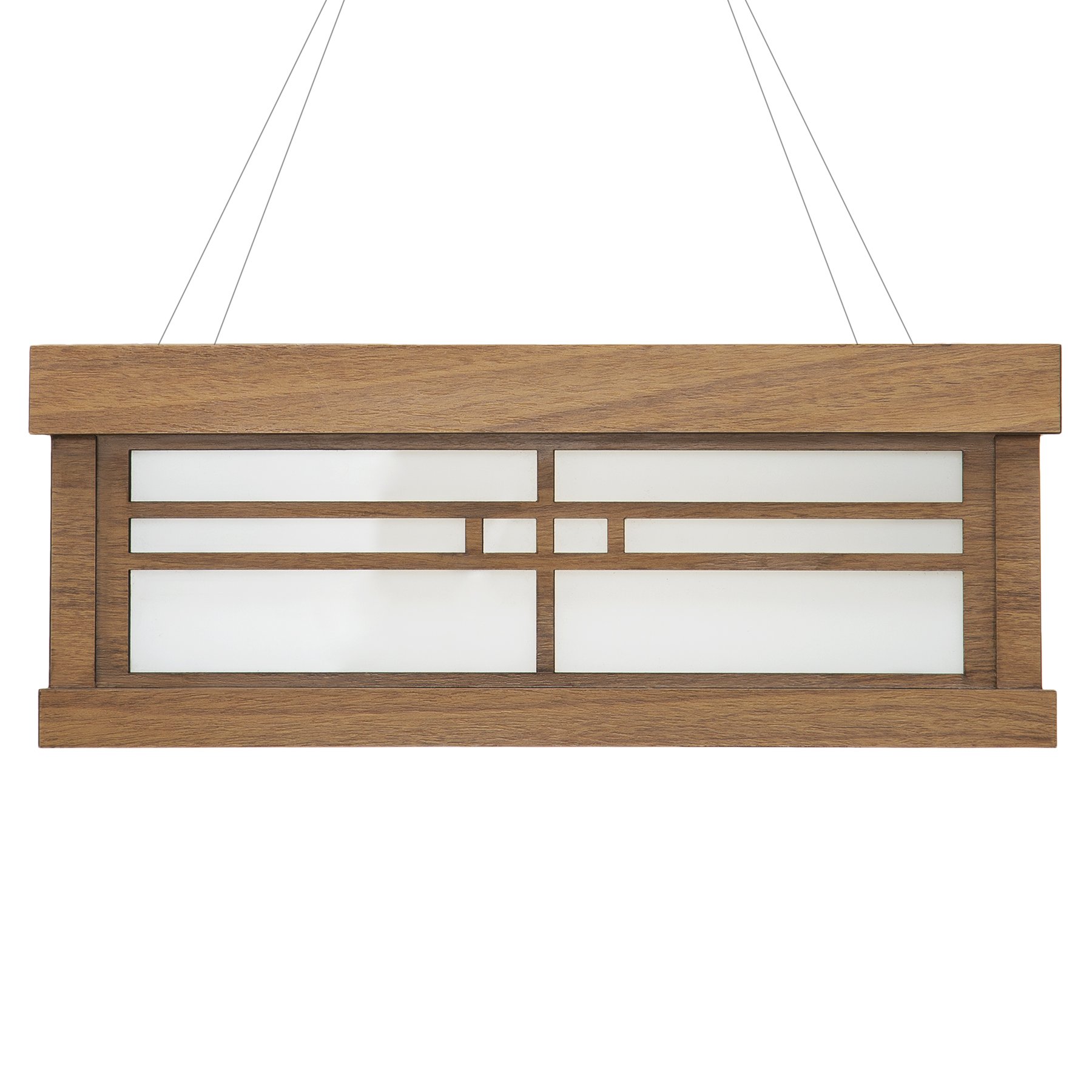 Luminária Decorativa Madeira Pendente Quadrado Itapuã 60cm - 6