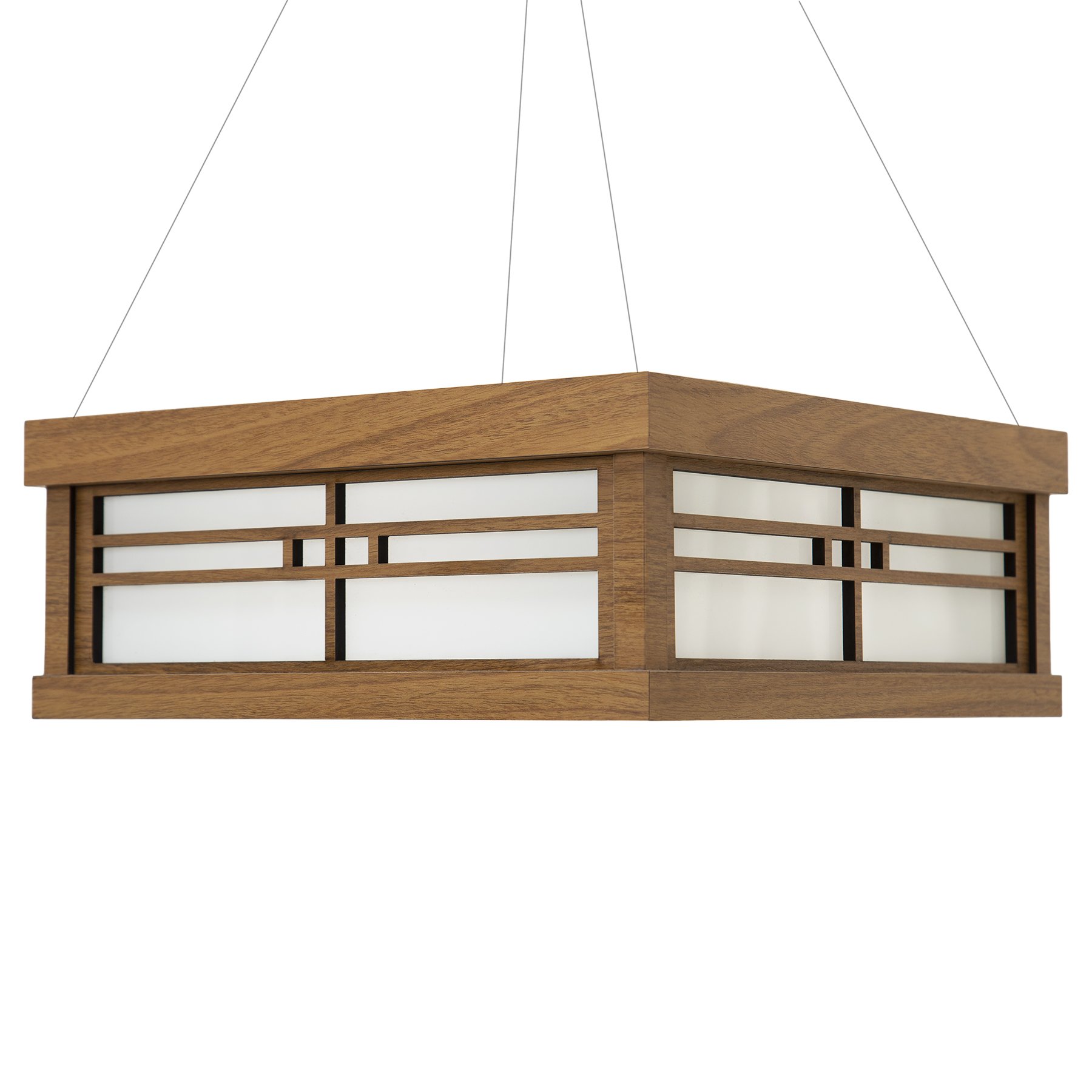 Luminária Decorativa Madeira Pendente Quadrado Itapuã 60cm - 5