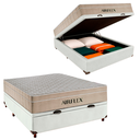 Ver imagem 1 de Kit Cama Box Bau e Colchão Molas Ensacadas Casal Airflex Branco