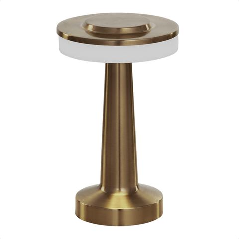 Luminária Abajur Mesa Led Pharos Dimerizável S/ Fio Recarregável Ouro Taschibra