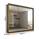 Ver imagem 3 de Guarda-roupa Casal Luiza 3 Portas de Correr 4 Gavetas Espelhado - Panorama Móveis