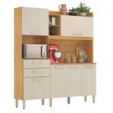 Ver imagem 1 de Kit Cozinha Select 6 Portas 2 Gavetas MDP Cinamon e Off White Demóbile