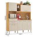 Ver imagem 2 de Kit Cozinha Select 6 Portas 2 Gavetas MDP Cinamon e Off White Demóbile