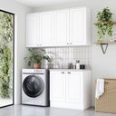 Ver imagem 1 de Lavanderia Modulada Amy 6 Portas 5 Prateleiras MDF 160cm Branco Casa 812