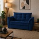 Ver imagem 1 de Sofá Opala 2 Lugares 140cm Azul Marinho Suede Porto Estofados Convencional