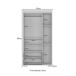 Guarda-roupas Infantil Flex 3 Portas e 2 Gavetas Algodão Doce Multimóveis Mp4245 Branco - 6