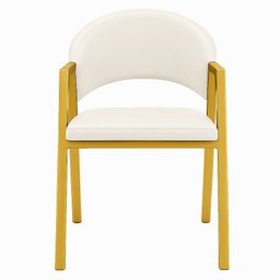 Cadeira de Jantar Antonella Corino Estilo Poltrona com Pés Dourado - 7 Decor Branco - 3