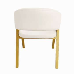 Cadeira de Jantar Antonella Corino Estilo Poltrona com Pés Dourado - 7 Decor Branco - 4