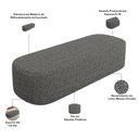 Ver imagem 5 de Cabeceira Cama Box Casal 140cm Lanna com Puff Recamier Doha W01 Linho Mescla Chumbo - Lyam Decor