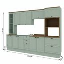Ver imagem 4 de Cozinha Completa Modulada 6 Peças com Cristaleira, Torre Quente, Portas de Vidro e Pés Reguláveis