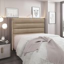 Ver imagem 3 de Cabeceira Casal Vera para Cama Box 140cm Madeira Suede Creme Loja Sheep