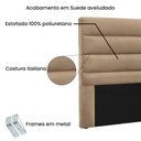 Ver imagem 4 de Cabeceira Casal Vera para Cama Box 140cm Madeira Suede Creme Loja Sheep