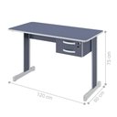 Ver imagem 2 de Mesa de Escritório Escrivaninha com 2 Gavetas Boston - Azul