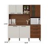 Armario de Cozinha Compacta 7 Portas 2 Gavetas Mega - Nogueira/off White/ripado - 2