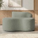 Ver imagem 1 de Sofá Curvo Malta 1 Lugar Compacto Moderno Luxo Bouclé