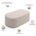 Ver imagem 4 de Kit 02 Puffs Decorativos Orgânico para Living Quarto 100cm Doha W01 Bouclê Creme - Lyam Decor