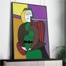 Quadro Decorativo Pablo Picasso Pintura Cubista De Mulher:120x80 cm/DOURADA - 4