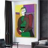 Quadro Decorativo Pablo Picasso Pintura Cubista De Mulher:120x80 cm/DOURADA - 6