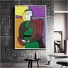 Quadro Decorativo Pablo Picasso Pintura Cubista De Mulher:120x80 cm/DOURADA - 7