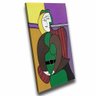 Quadro Decorativo Pablo Picasso Pintura Cubista De Mulher:120x80 cm/DOURADA - 1